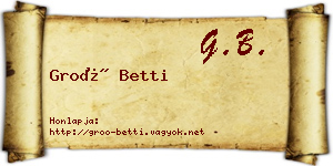 Groó Betti névjegykártya